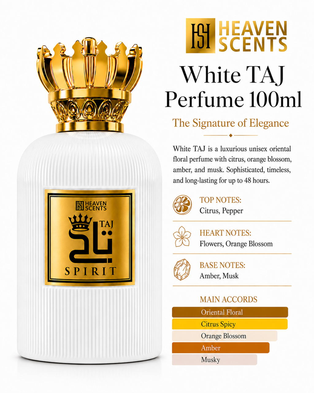 White Taj Perfume 100ml by Heaven Scents, photo 2
